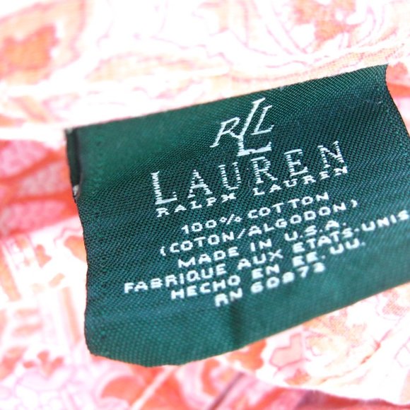 Ralph Lauren Harbor View Orange Paisley Twin Sheet - Picture 4 of 5